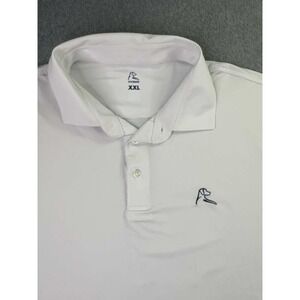 Rhoback Performance Polo Men's Size XXL White Navy Dog Golf Athleisure Quick Dry
